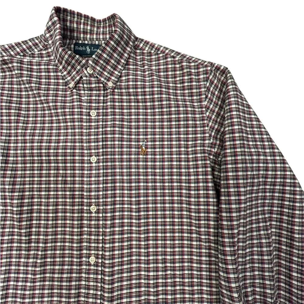 Polo Ralph Lauren‎ Men's Multicolor Plaid Shirt Custom Fit Large Long Sleeve